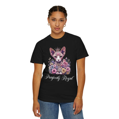 Purrfectly Royal Sphynx Cat Dark T-shirt