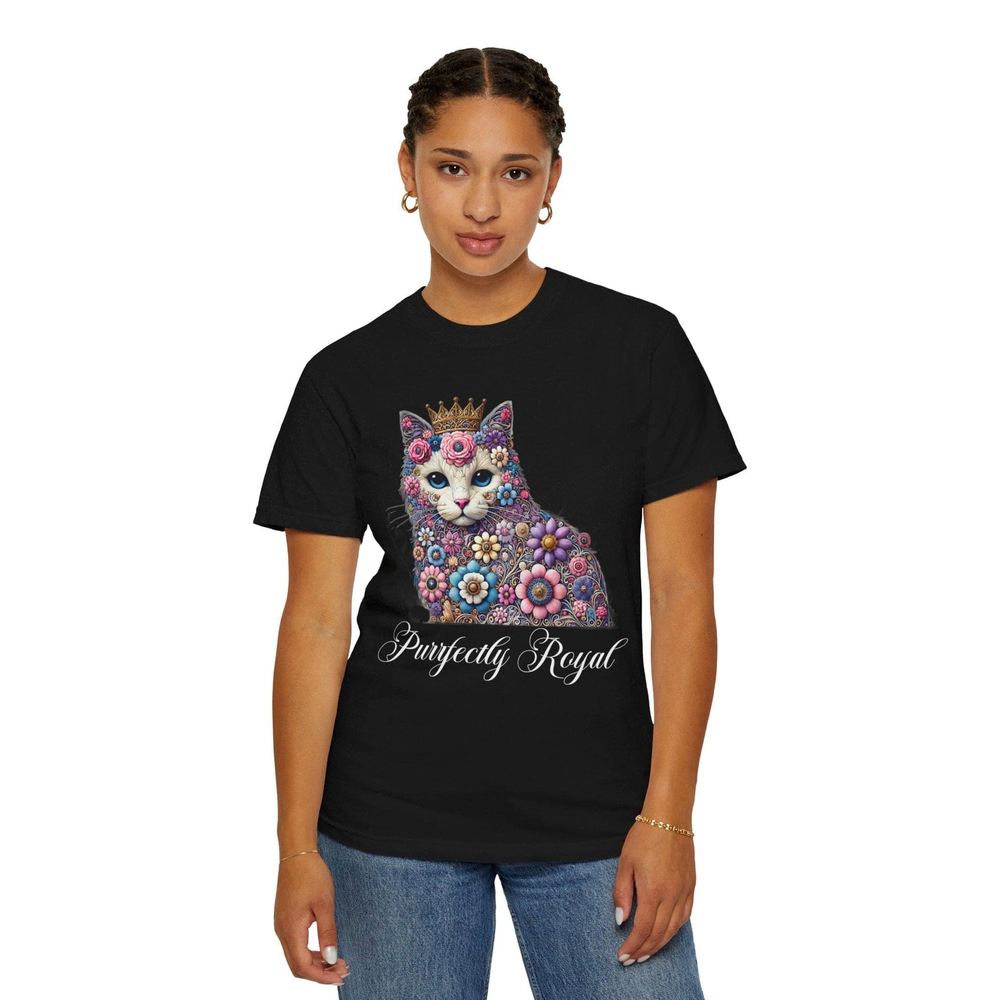 Purrfectly Royal Cat Dark T-shirt