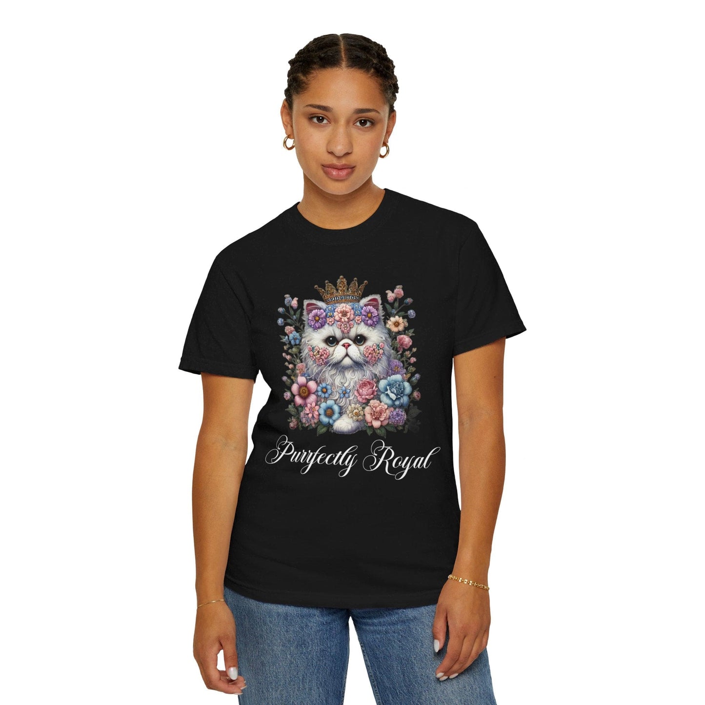 Purrfectly Royal Persian Cat Dark T-shirt