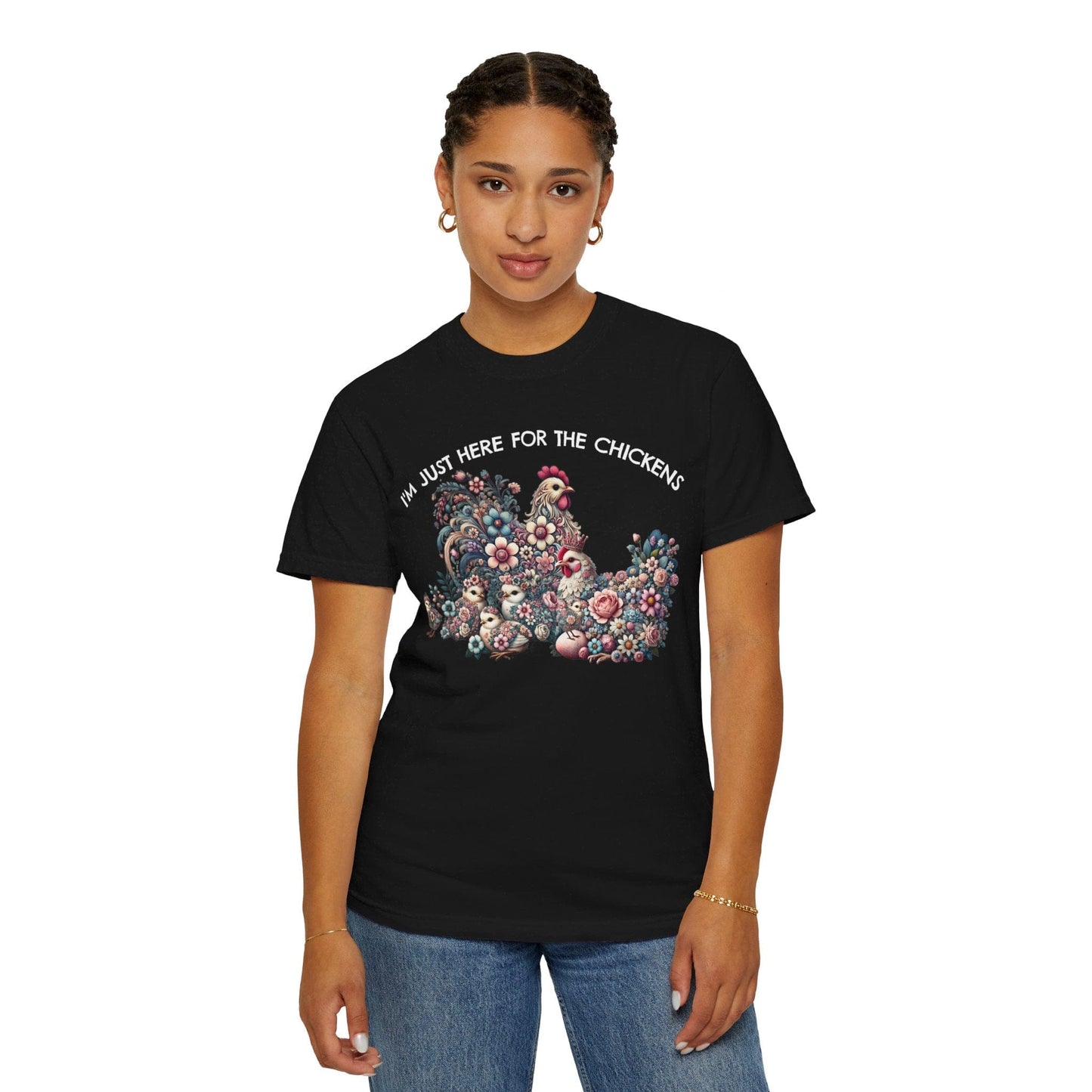 Just Here For The Chickens Dark T-shirt