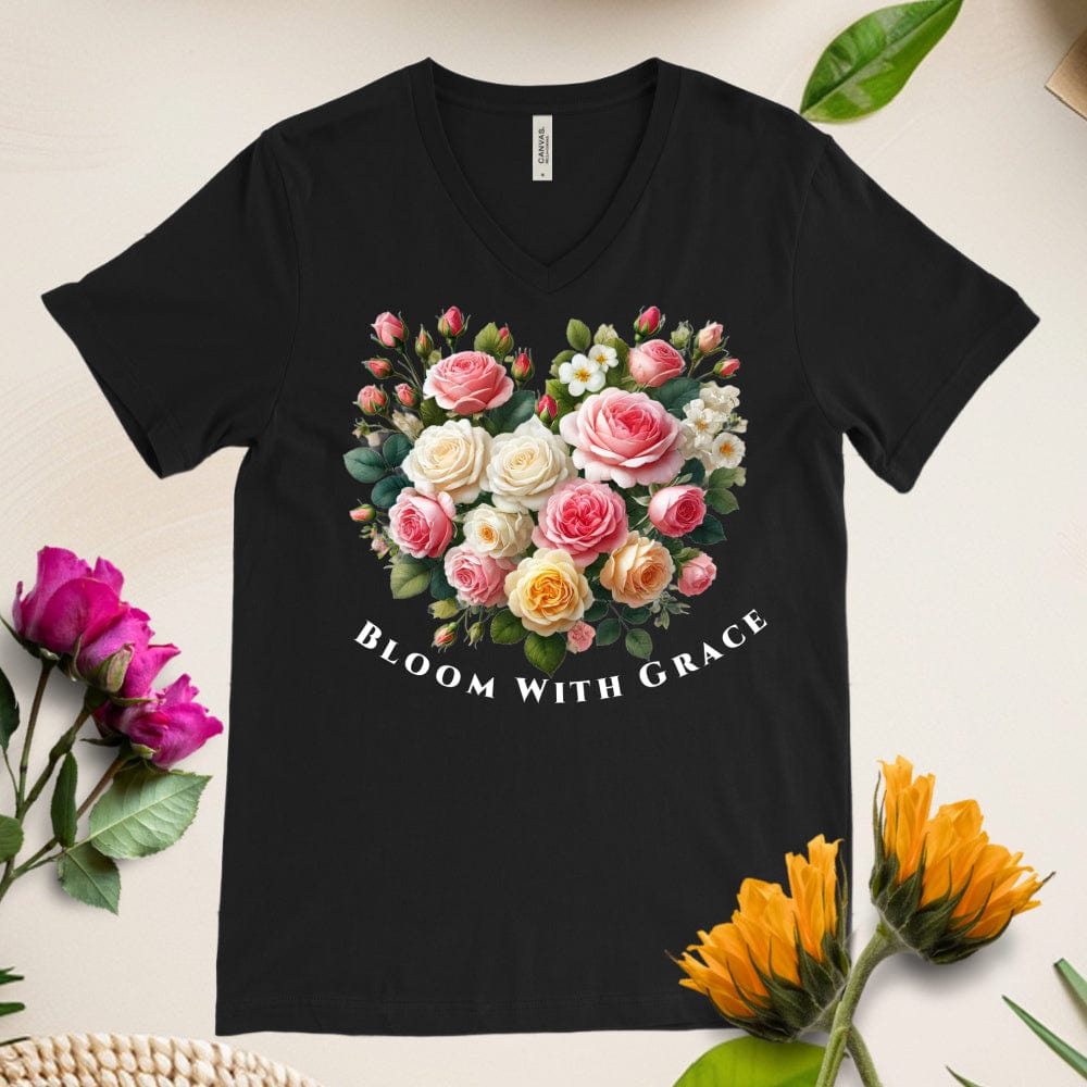 Bloom With Grace V-Neck T-Shirt