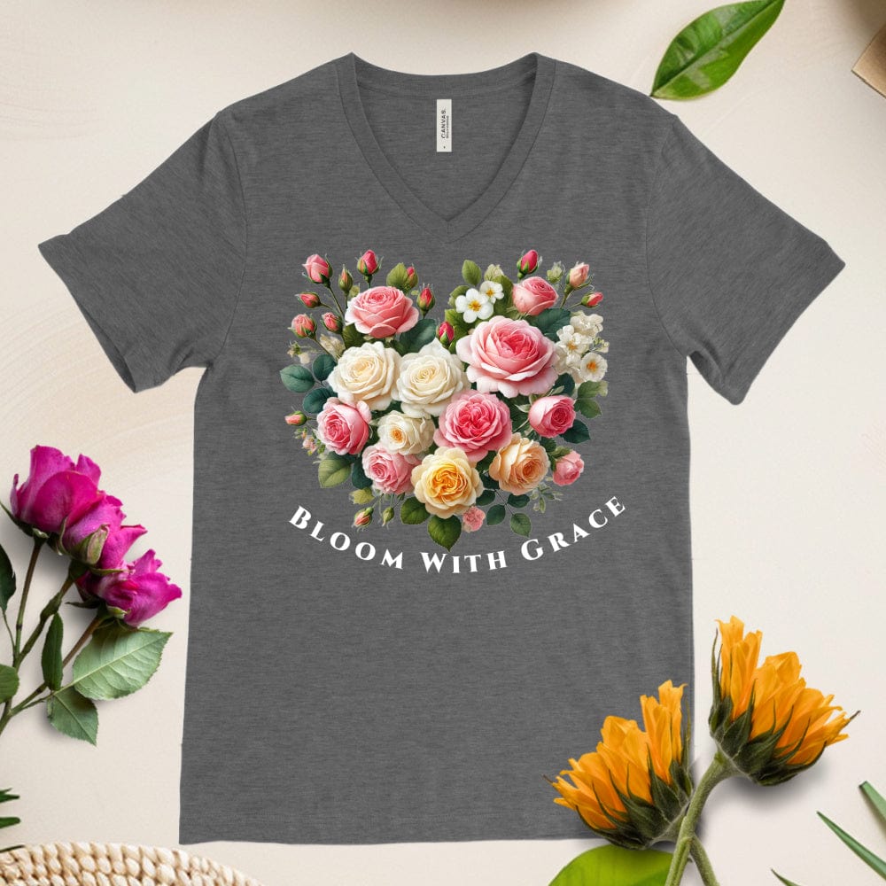 Bloom With Grace V-Neck T-Shirt