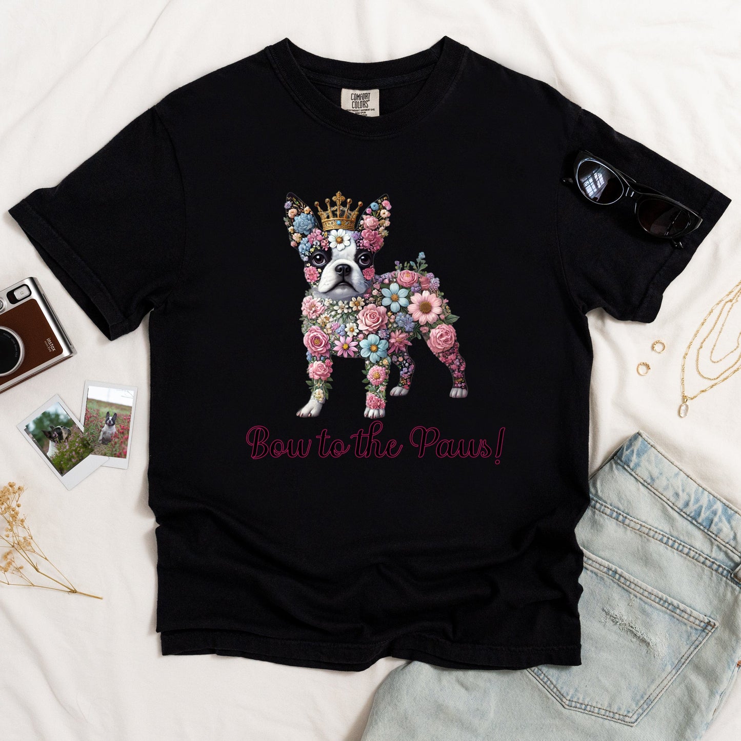 Boston Terrier Bow to the Paws 2 T-shirt