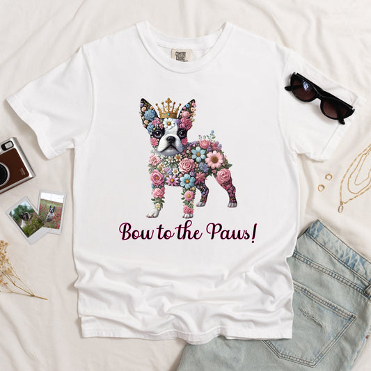 Boston Terrier Bow to the Paws 2 T-shirt