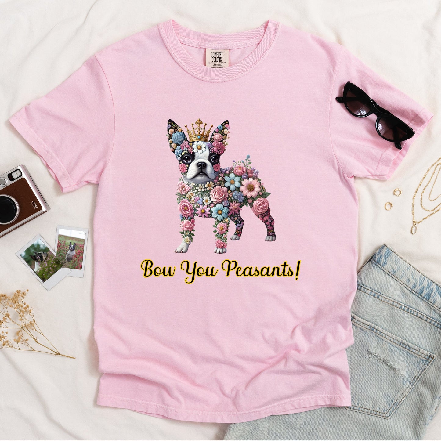 Boston Terrier Bow You Peasants 2 T-shirt