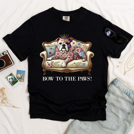 Bulldog Bow To The Paws Dark T-shirt