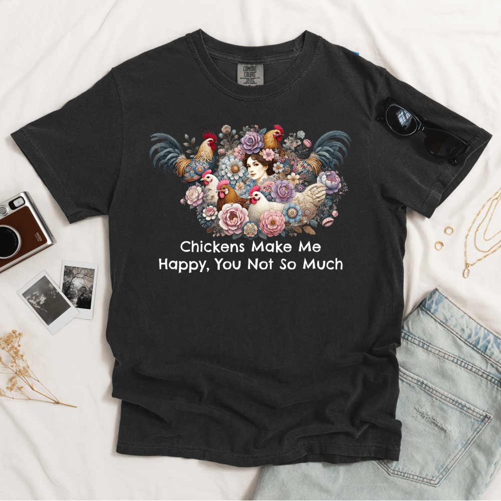 Chickens Make Me Happy Dark T-shirt