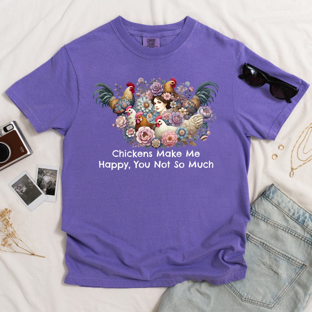 Chickens Make Me Happy Dark T-shirt