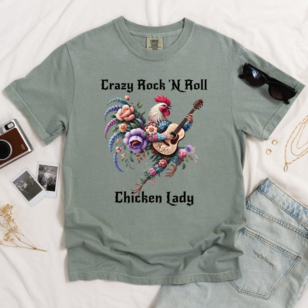 Crazy Rock 'N Roll Chicken Lady Light T-shirt