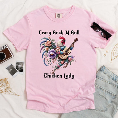 Crazy Rock 'N Roll Chicken Lady Light T-shirt