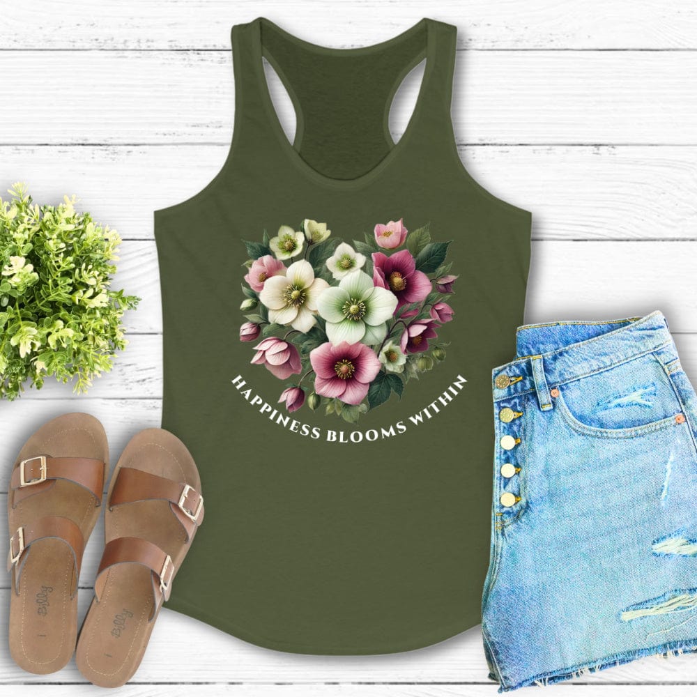 Happiness Blooms Within Racerback Tank