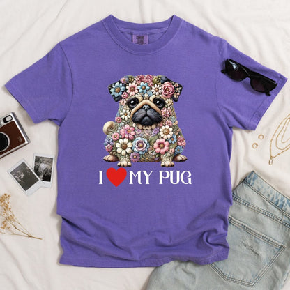 I Love My Pug Dark T-shirt