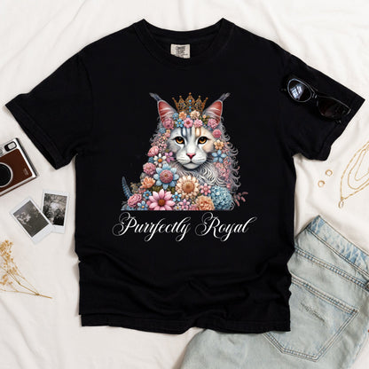 Purrfectly Royal Coon Cat Dark T-shirt