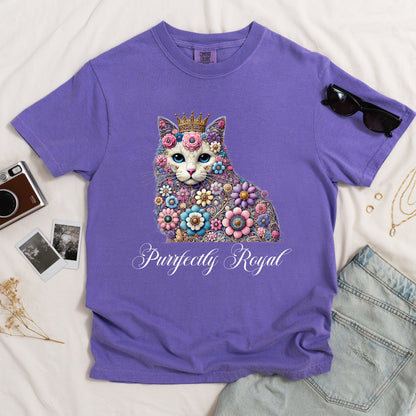 Purrfectly Royal Cat Dark T-shirt