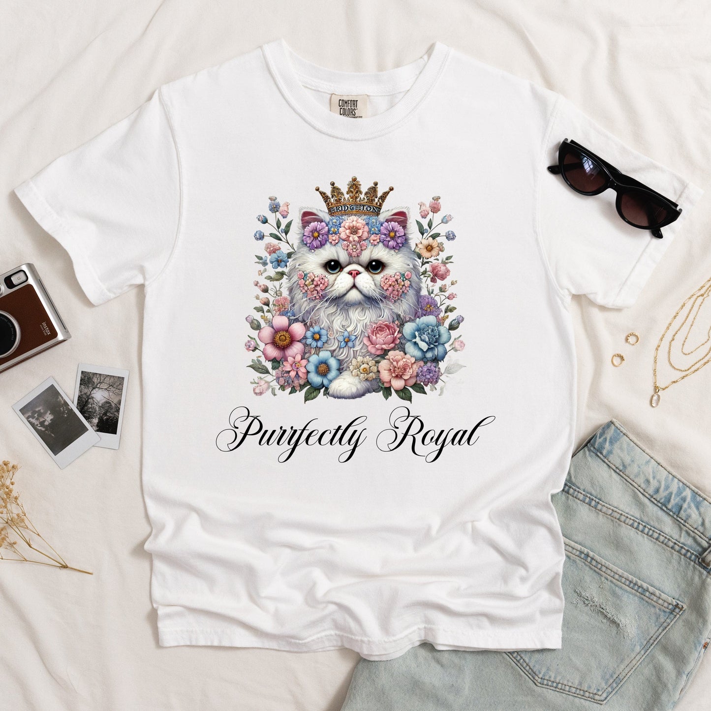 Purrfectly Royal Persian Cat Light T-shirt