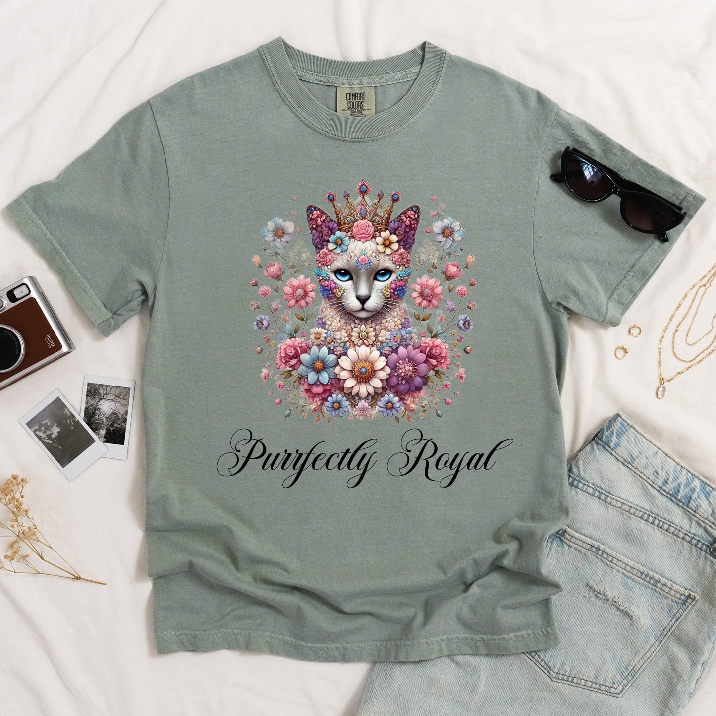 Purrfectly Royal Siamese Cat Light T-shirt