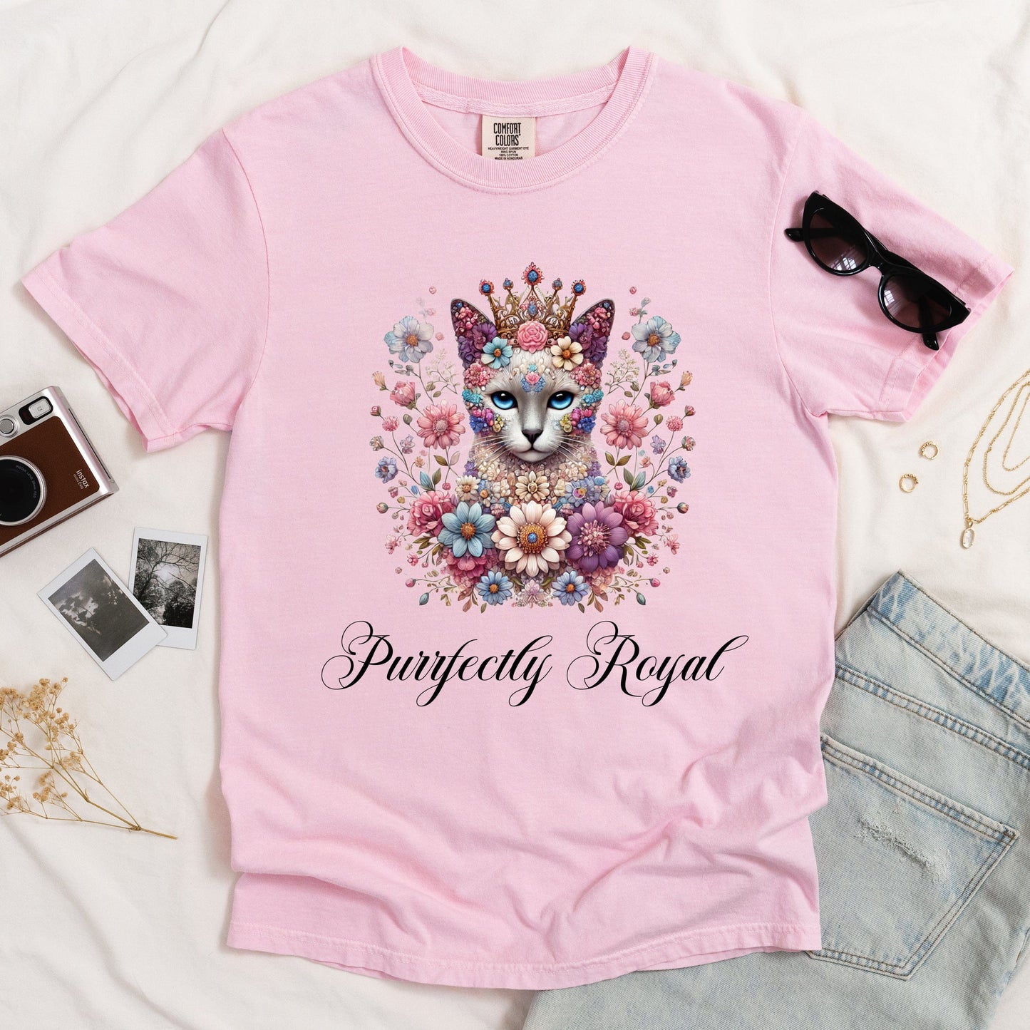 Purrfectly Royal Siamese Cat Light T-shirt