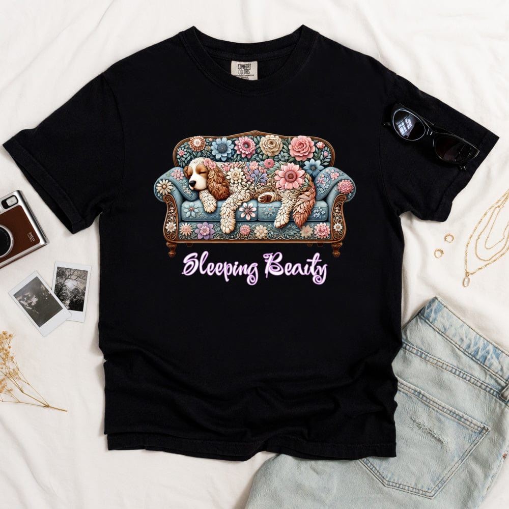 Cocker Spaniel Sleeping Beauty Dark T-shirt