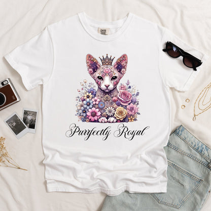 Purrfectly Royal Sphynx Cat Light T-shirt